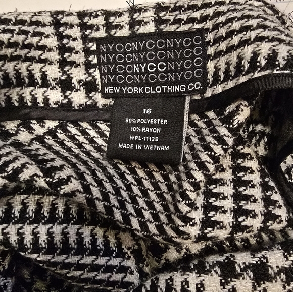 NYCC Black & White Plaid Houndstooth A Line Midi Skirt | Plus Sz 16 - Picture 5 of 5